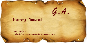 Gerey Amand névjegykártya